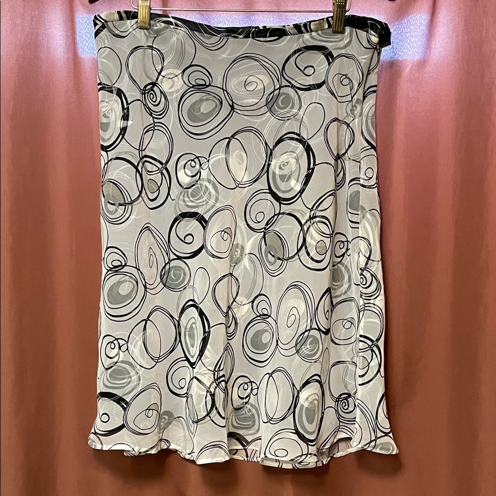 Apt. 9 Black and White Swirl A-Line Skirt